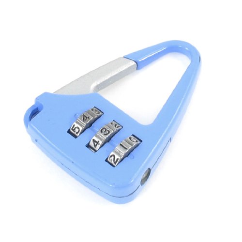 Image of Aexit Light Blue Padlocks & Hasps Metallic Handbag Design 3 Digit 0-9 Number Combination Combination Padlocks Lock Padlock