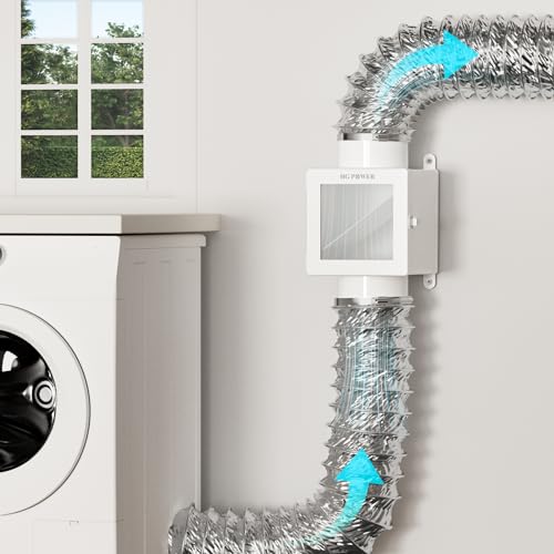 Metal Dryer Duct Lint Trap HG Power Indoor Dryer Vent Kit Indoor Dryer Vent for Electric Dryer Dryer Lint Catcher for Dryer Inline Dryer Lint Trap Box 4 Dryer Vent Hose 2 Hose Clamps