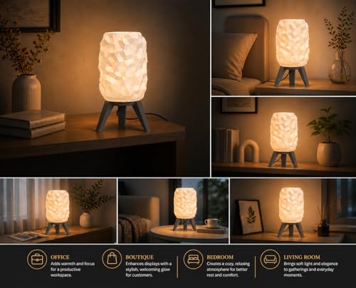Image of Action Pro Table Lamp with Tripod Stand, Warm Light, Modern Bedside Lamp for Home & Bedroom (Design-1)