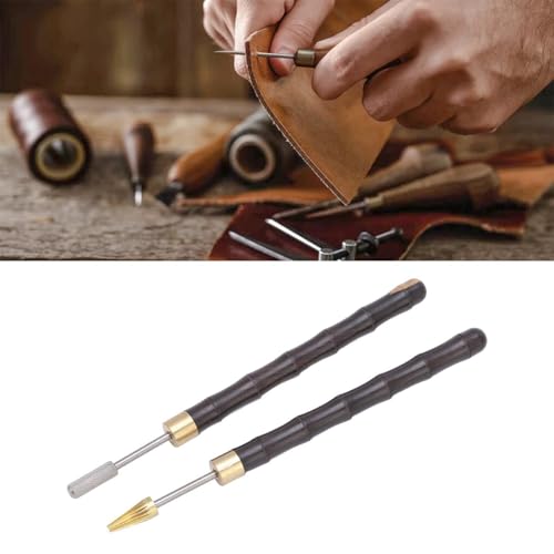 Orivin 2 Stück Lederkanten-Farbstift, Kantenroller-Applikator, DIY-Farbroller Für Lederoberflächen Mit Sandelholzgriff