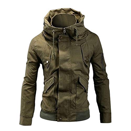 MEIbax Casual Chaqueta de Cremallera de Manga Larga para Hombre Abrigo de Stand Collar Slim de Invierno Caliente de Color sólido con Bolsillo Engrosamiento Outwear Top Blusa