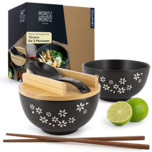 Moritz & Moritz 2x Ramen Schüssel Keramik - 600 ml - 15 cm Ø -...