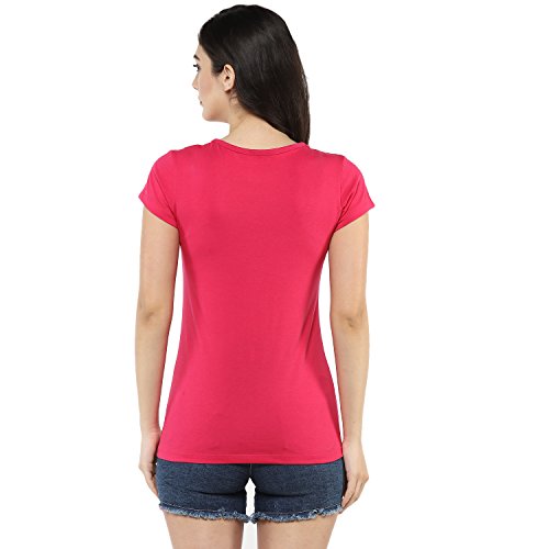 Image of Modeve Women Printed Cotton Blend Half Sleeve Round Neck T-Shirt for Summer