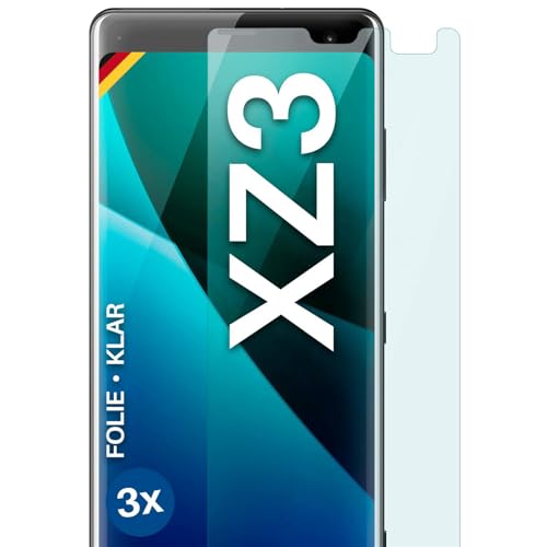 moex FlexProtect Schutzfolie für Sony Xperia XZ3 Bildschirmschutz Folie Ultra-klar HD 0,2 mm kompatibel mit jeder Hülle, Anbringen ohne Blasen, Handyfolie Extra Kratzfest, 3 Stück