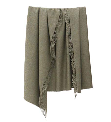 100% Baby Alpaca Wool Blanket Throw Solid Color Design For Bed Couch Sofa Soft Warm Peruvian Alpaca Wool Blankets 72" X 52" (Heather Leaf Green) #TOP2