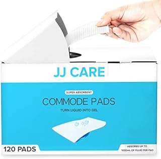 JJ CARE Super Absorbent Commode Pads (Pack of 110) Gel Pads for Bedside Commode, Disposable Commode Liner Gel Pads Reduce Odor in Portable Toilet, Potty Chair and Bedpans