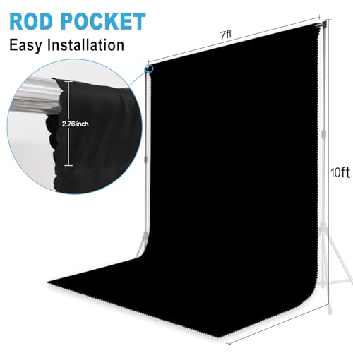 Fondo fotográfico negro 7x10 FT para estudio profesional miniatura 2