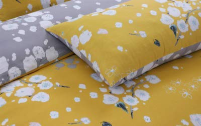 DTEX HOMES Double Duvet Set - 100% Pure Cotton Reversible Printed Hotel Quality Ultra Soft Bedding Set (Blossom Mustard) - Image 6