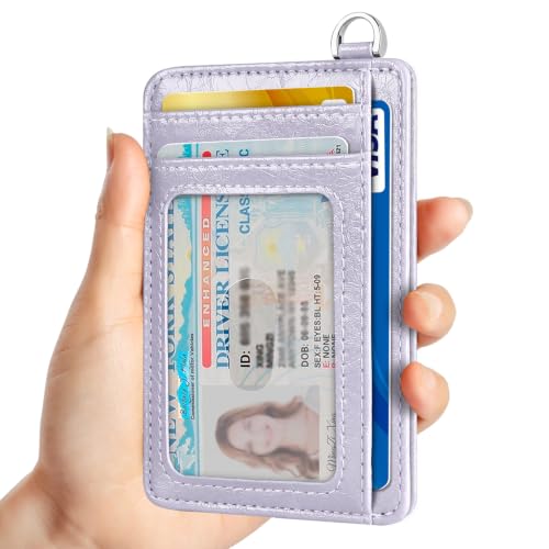 Image of Slim Minimalist Front Pocket Wallet, RFID Blocking Credit Card Holder Wallet with Integrated D-Shackle for Men Women