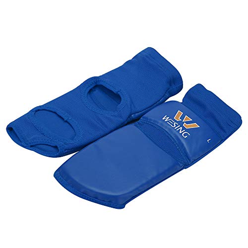 WESING Pro Instep Guard Foot Guard for Martial Arts Muay Thai MMA (Blue, XXL)