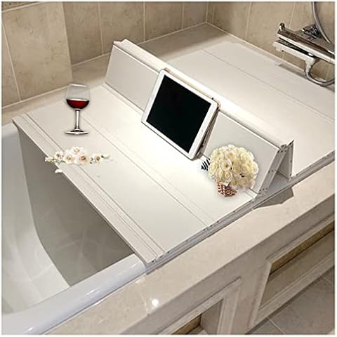 Badewannenabdeckung, Staubdicht Wasserdicht Badewannenablage Faltbare Dämmplatte Badregal PVC Badewannenbretter für Badezimmer SPA Storage, Weiß (Größe : 75cm x 170cm x 0.7cm) Cover