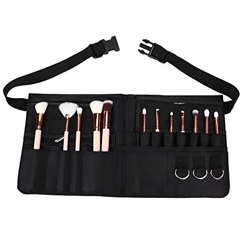 Sac Banane à Pinceaux Maquillage, Sac Rangement pour Pinceaux Maquillage Portables avec 8 Fentes, Sac de Taille deTrousse Pinceaux Maquillage avec Ceinture...