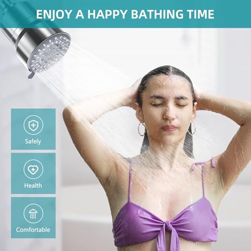 Image of Filtered Shower Head, 5 Modes High Pressure Shower Head with 15 Stage Hard Water Shower Filter Cartridge for Remove Chlorine and Harmful Substances