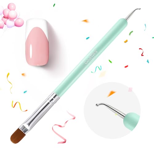 Beetles Gel Nail Art Brush, Painting Design Tool 2 In 1 Dotting Pen, French Manicure Clean-Up Brush Double Ended for Cleaning & Decoration DIY at Home