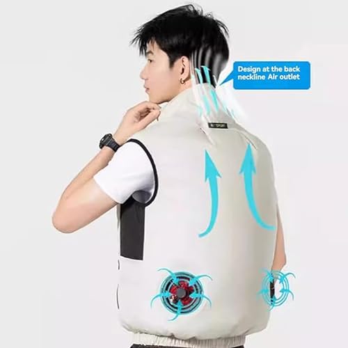 Japanese Fan Jacket, Noraui 2025 Storm Fan Jacket, Cooling Vest for Men With Two Fans, for Hot Weather2