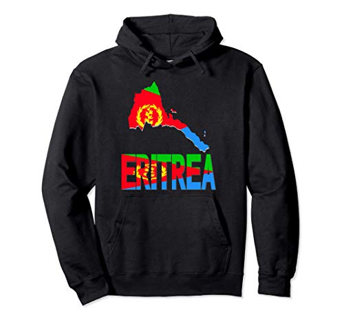 eritrean clothes - Love Eritrea With Eritrean Flag Inside Eritrea Map Pullover Hoodie