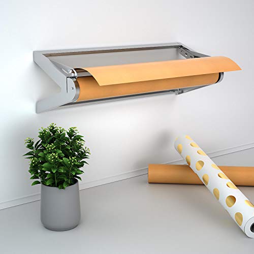 MARIGOLD 24-inch Butcher Paper Dispenser - Wrapping Paper Roll Cutter & Paper Holder for Butcher Freezer Craft Paper Rolls Smoking Meat Christmas Gift Wrap,Wall Mount or Tabletop - Thumbnail 5