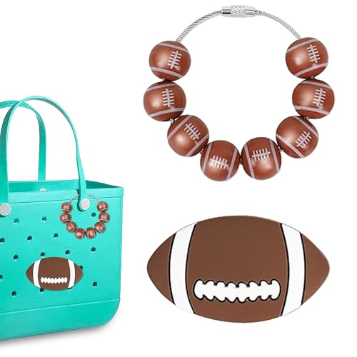 2Pcs Sports Charms for Bogg Bag Accessories Baseball Basketball Soccer Football Charms Compatible with Bogg Original All Models Insert Decoration for Handbag Beach Totes