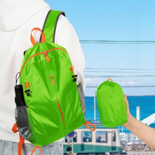 Mochila plegable ligera resistente al agua celeste miniatura 4