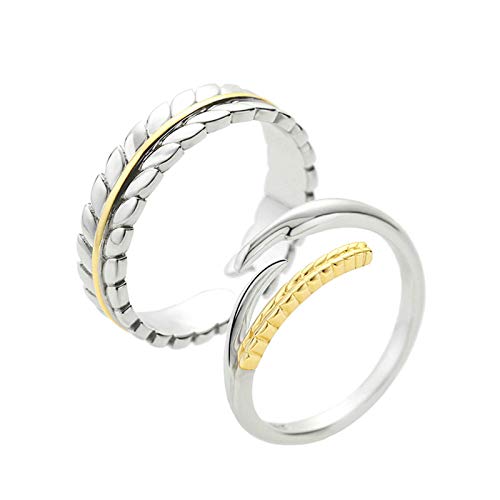 Alliance mariage argent 925 KnSam : bague réglable couple pour un anniversaire romantique
