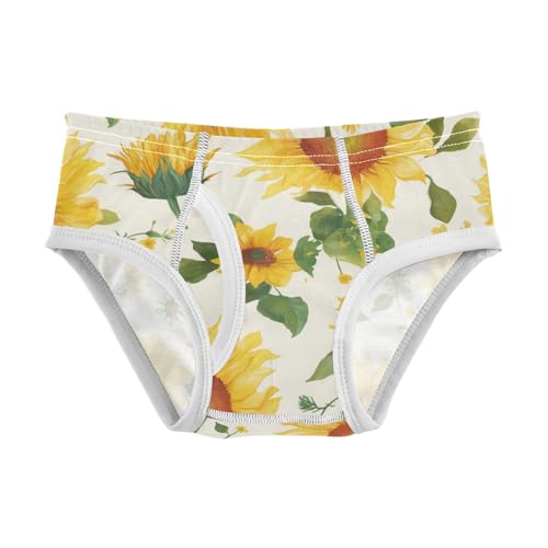 KLL Sunflower Pattern Little Boys Soft Athletic Underwear Cute Children Panties