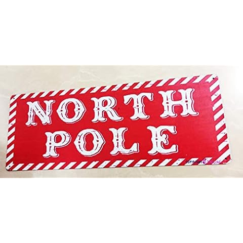 TSOSK Retro Metal Sign/North Pole Sign Retro Look Home Cave,Bar,Club,Kitchen Wall Decoration Metal Tin Sign 16 X 6 INCH Cover