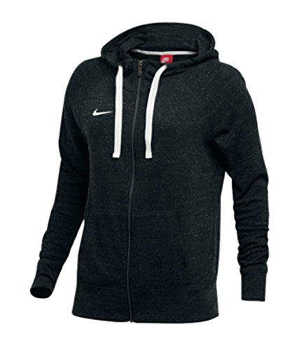 Nike Womens Gym Vintage Team Hoodie Full Zip Black (Black/Sail, Medium)