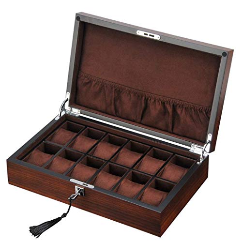 Uhrenbox Schmuckbox Rage Watch Rage Box für Herren oder Damen, Holz, 12 Uhren, Schlitze für das Handgelenk, abschließbar, groß