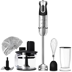 Picadora Cecotec Amazon Cecotec Batidora de Mano Powerful Titanium 1000 Pro. 1000 W, 21 Niveles y Turbo, Cuchilla 4 hojas con Recubrimiento de Titanio, Pie XL, Soft Touch, Accesorios, Vaso 800 ml
