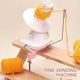 DYHNQE Zwijacz do wełny z metalowym uchwytem i zaciskiem stołowym, ręcznie obsługiwany nawijacz przędzy Yarn Winder Upgrade do robienia na drutach, igły z tworzywa sztucznego, oznaczanie kropek