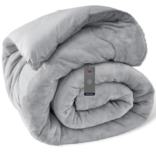 アイリスプラザ 掛け布団 シンサレート 充填量1.5kg 軽くてあったか 高保温・断熱性 洗濯機OK 高機能中綿素材シンサート使用 暖かさを逃さない掛布団 超極細マイクロファイバー繊維 フランネル生地 シングル ライトグレー
