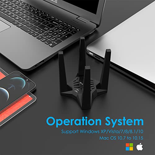 Wavlink Usb3.0 Wifi Adapter For Pc, Ac1900 Dual Band 5G+2.4G Wireless Network Adapter With High Gain Antennas, Mu-Mimo, Magnetic Design For Windows Xp/Vista/7/8/8.1/10/11 Macos 10.11 #TOP6