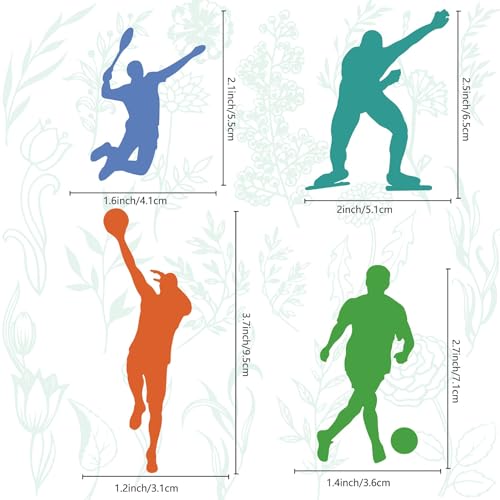 GORGECRAFT 16x16cm Sports Metal Stencil Human Basketball Metal Template Stainless Steel Journal Planner Stencils for Wood Burning Drawing Carving Pyrography Painting on Wood Crafting - Image 3