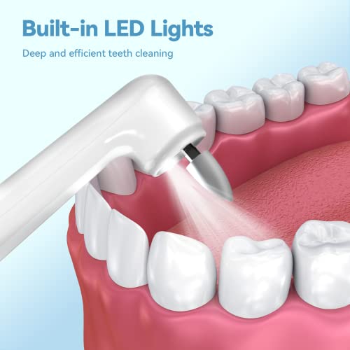 Image of Dentist Tooth Polisher,Electric Tooth Polisher Professional with 5 Replacement Heads & Cleaning Modes, USB Rechargeable, Ipx6 Waterproof, Dental Polisher for Adults & Kids White.