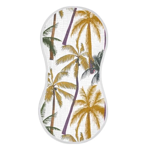 Palm Trees Minimalist White Burp Cloths for Babies Burp Rag Cotton Spit Up Rag for Newborns Babies Girls2