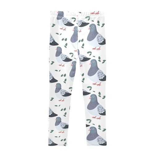 Pigeon Leaf Pattern Girls Leggings Soft Stretch Workout Yoga Dance Pants for Kids Casual Tights2