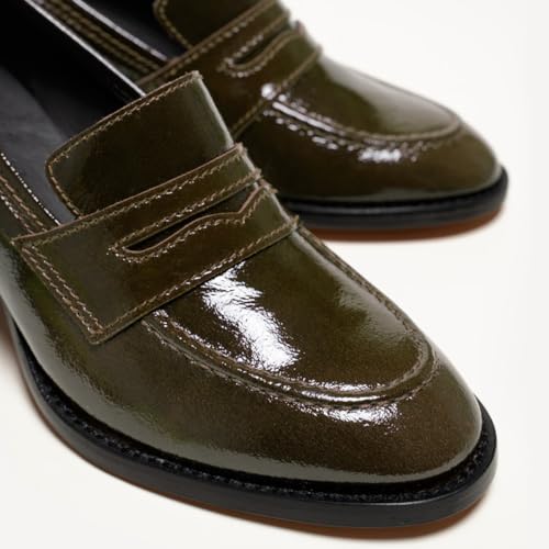 Image of SHODENSE Women Vintage Chunky Heel Loafers Pumps Platform Round Closed Toe Oxford Shoes Burnished Patent Matte Suede Slip On Dress Loafer Block Stacked Heels Office Formal Work Business 4-11 M US