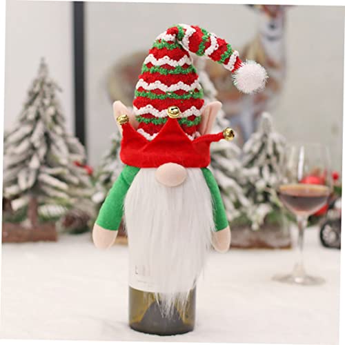 Sombreros para botellas navideñas PRETYZOOM de paño, fundas decorativas para cenas, 4 piezas 2