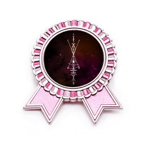 Broche extraterrestre géométrique rose en métal finition premium taille M