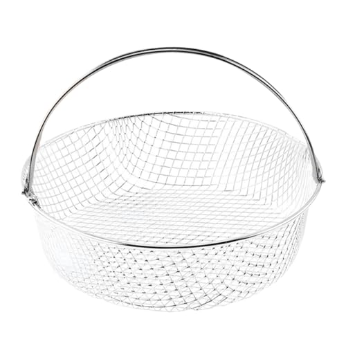 IMIKEYA エアフライヤーメッシュバスケット ハンドル付き ステンレス製 通気性良好 多用途調理用 揚げ物 ピザ チキンウィング対応 交換用ア