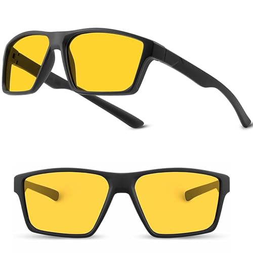 Image of Night Vision Driving Glasses - Anti Glare HD Polarized Yellow Tinted Sunglasses for Men & Women