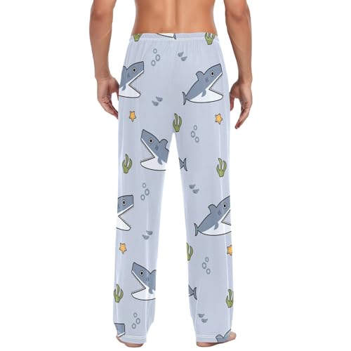 Shark Cartoon Mens Pajama Pants Mens Pj Pants Comfy Cotton Pj Long Pant for Men with Pockets Size S-XXL3