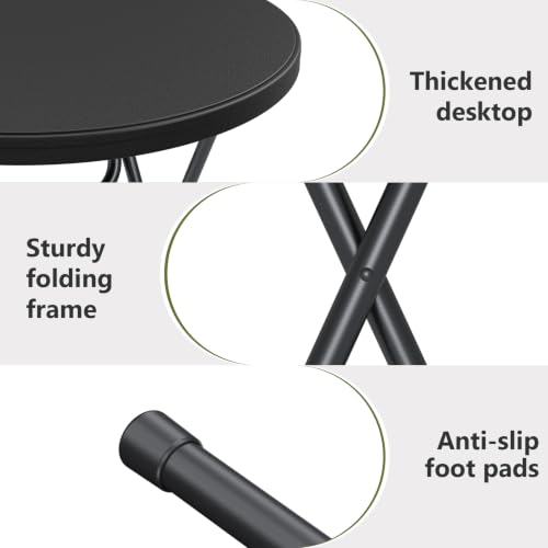 4 Pack Cocktail Table, 32 Inch Folding Table, High Top Round Tables, Black by MAKE CHANGES - Used condition - Image 3