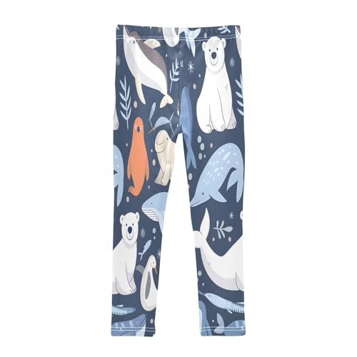 Toddler Girls Leggings Printed Yoga Pants Leggings Bear Seal Penguin Whale Fish for Kids2