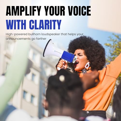 Technical Pro 75 Watts Portable 3000ft Range Megaphone Bullhorn Speaker w/Siren - Rechargeable Battery w/a Built-in AC Wall Charger, Good for Trainers, Soccer, Coaches, Cheer Leaders - Thumbnail 5