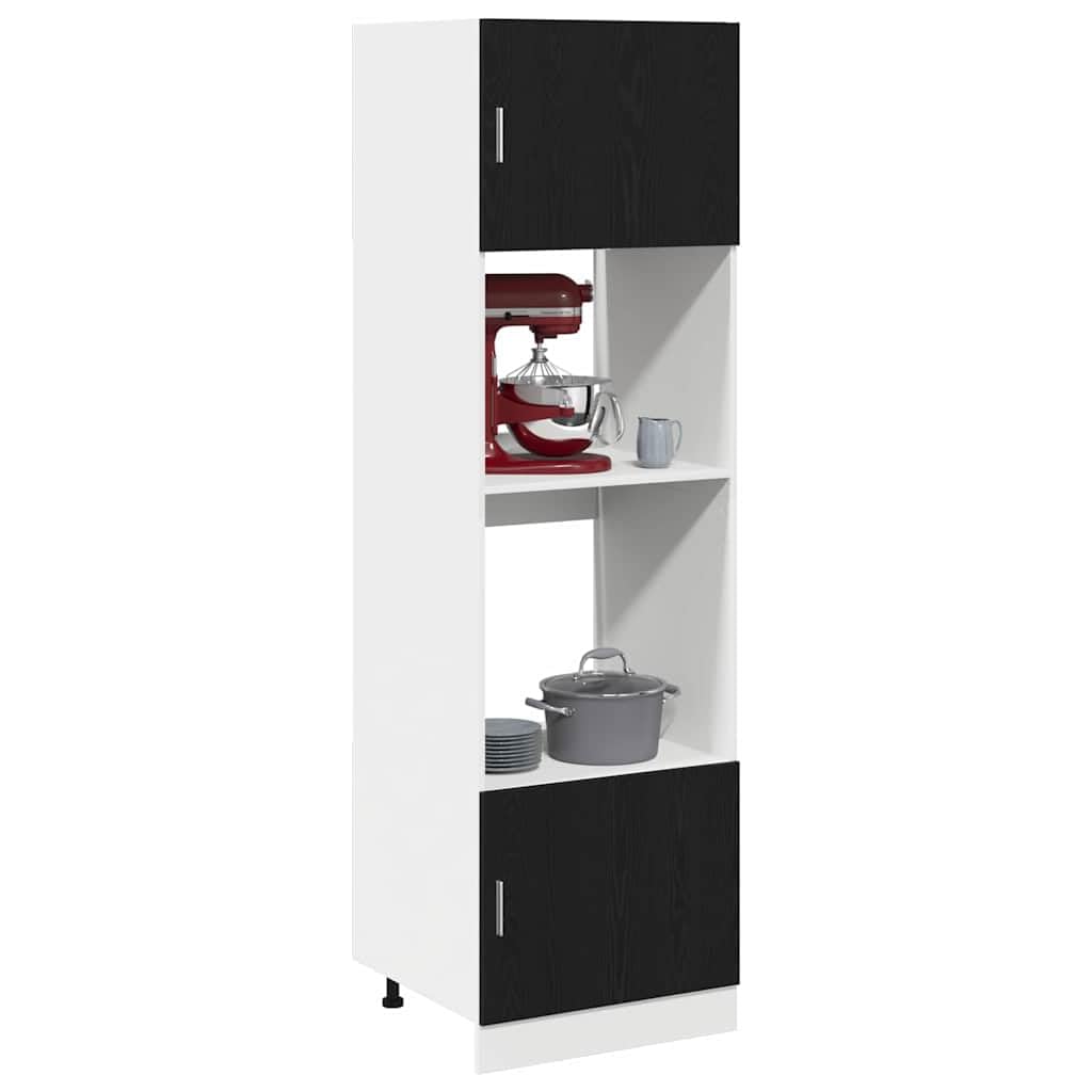vidaXL Hanging Cabinet Black Oak 60 x 57 x 207 cm Engineered Wood