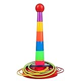 Nicear Ring Toss Game with 18 Throwing Rings, Ring Toss Equipment for Garden Party Family Activities School Sports