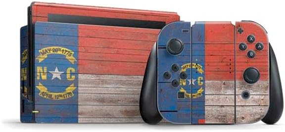Skinit Decal Gaming Skin Compatible with Nintendo Switch Bundle - California Flag Dark Wood Design