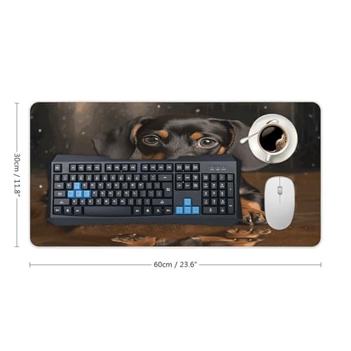 Cute Dachshund Pad Mouse Grande Antideslizante 60x30 cm miniatura 2