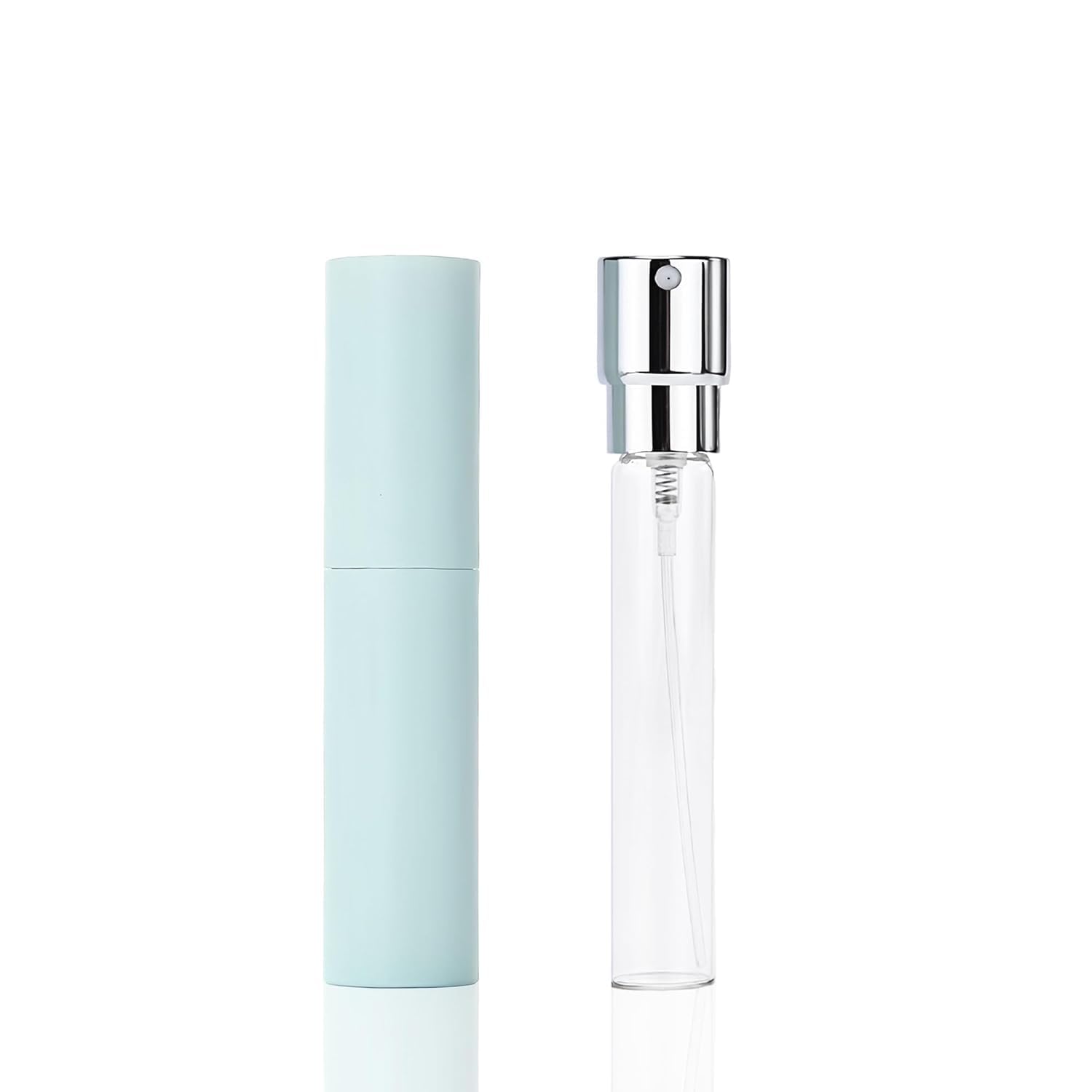BUNDLEPRO Travel Premium Portable Mini Refillable Empty Bottle Perfume Bottle Travel-Friendly Spray Atomizer, Round Tube Pump, Empty Cosmetic Scent for Fragrance Lovers (Lavender) 3